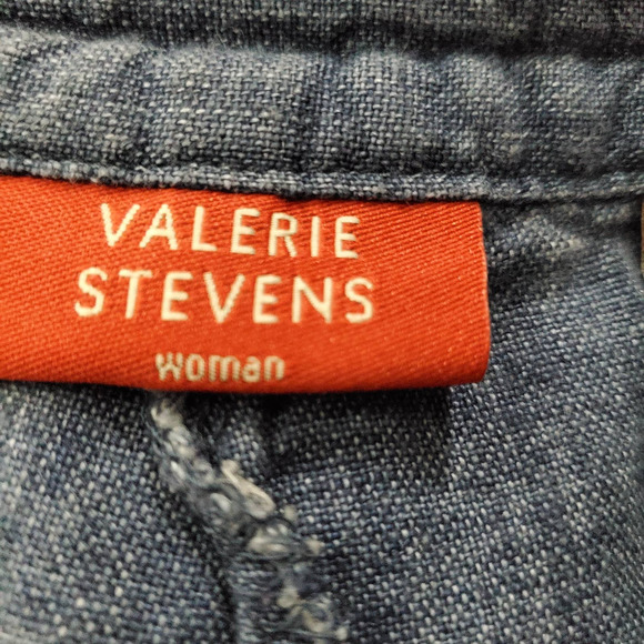 Valerie Stevens Woman 100% Linen Cropped Pants Zip w/Drawstring Closure 22W - Picture 7 of 9